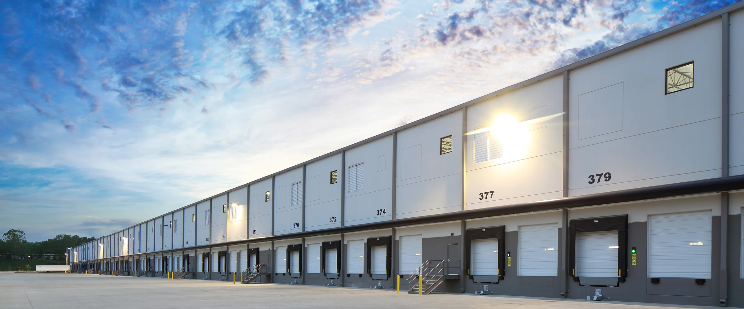 Truck loading dock at an industrial facility
